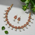 Ruby Red Crystal Heart Choker Set – Elegant Rose Gold Jewellery