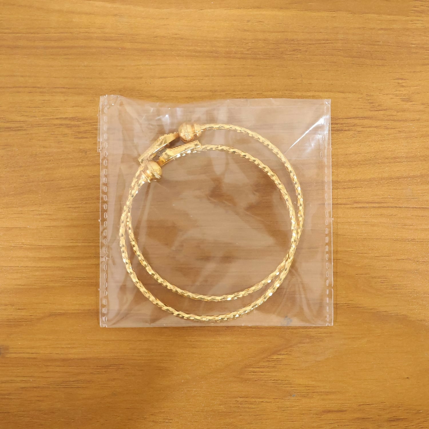 Gold Plated Leaf Design Openable Bracelet Pair