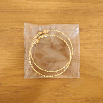 Gold Plated Leaf Design Openable Bracelet Pair