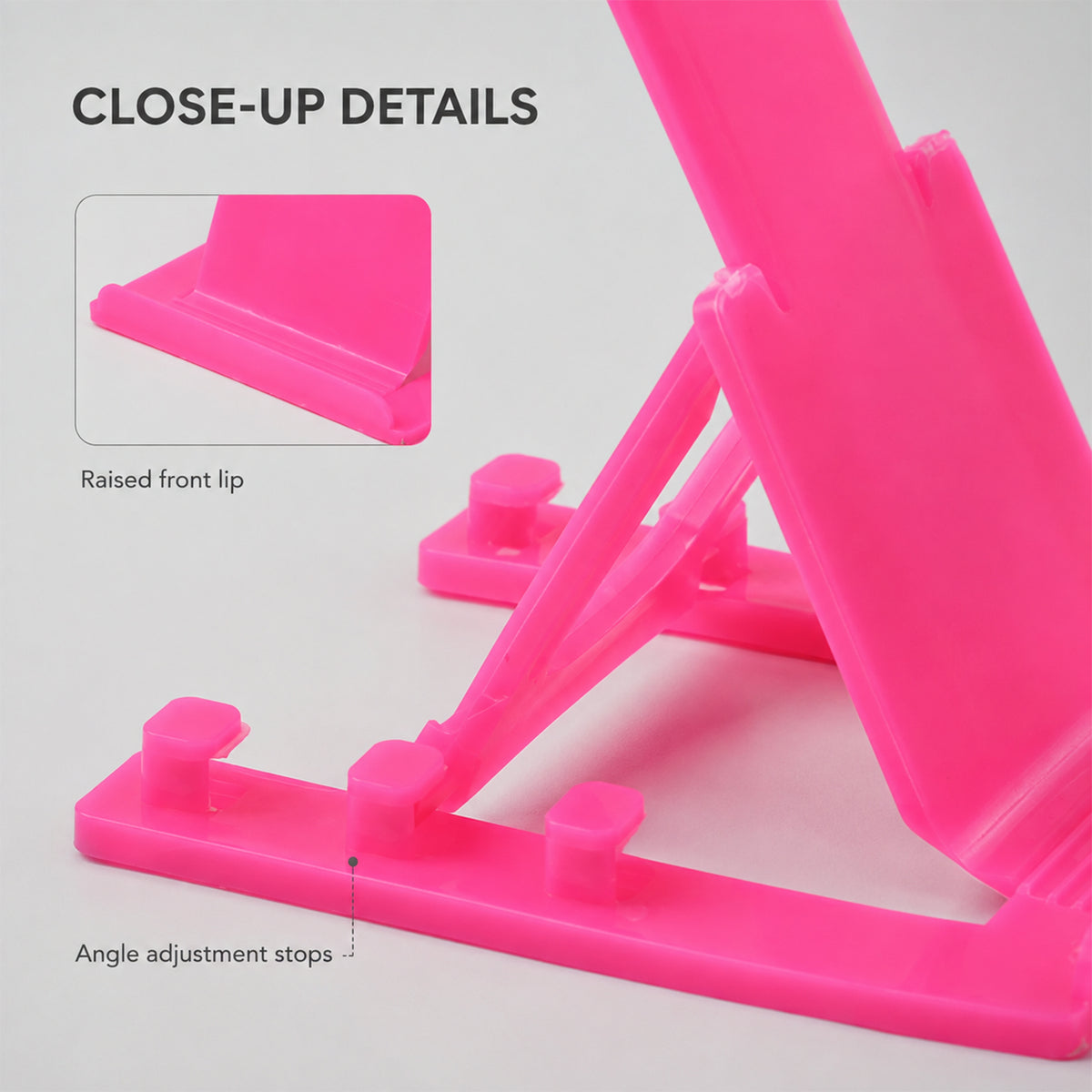 Adjustable Plastic Mobile Phone & tablet Stand – Foldable & Portable Holder
