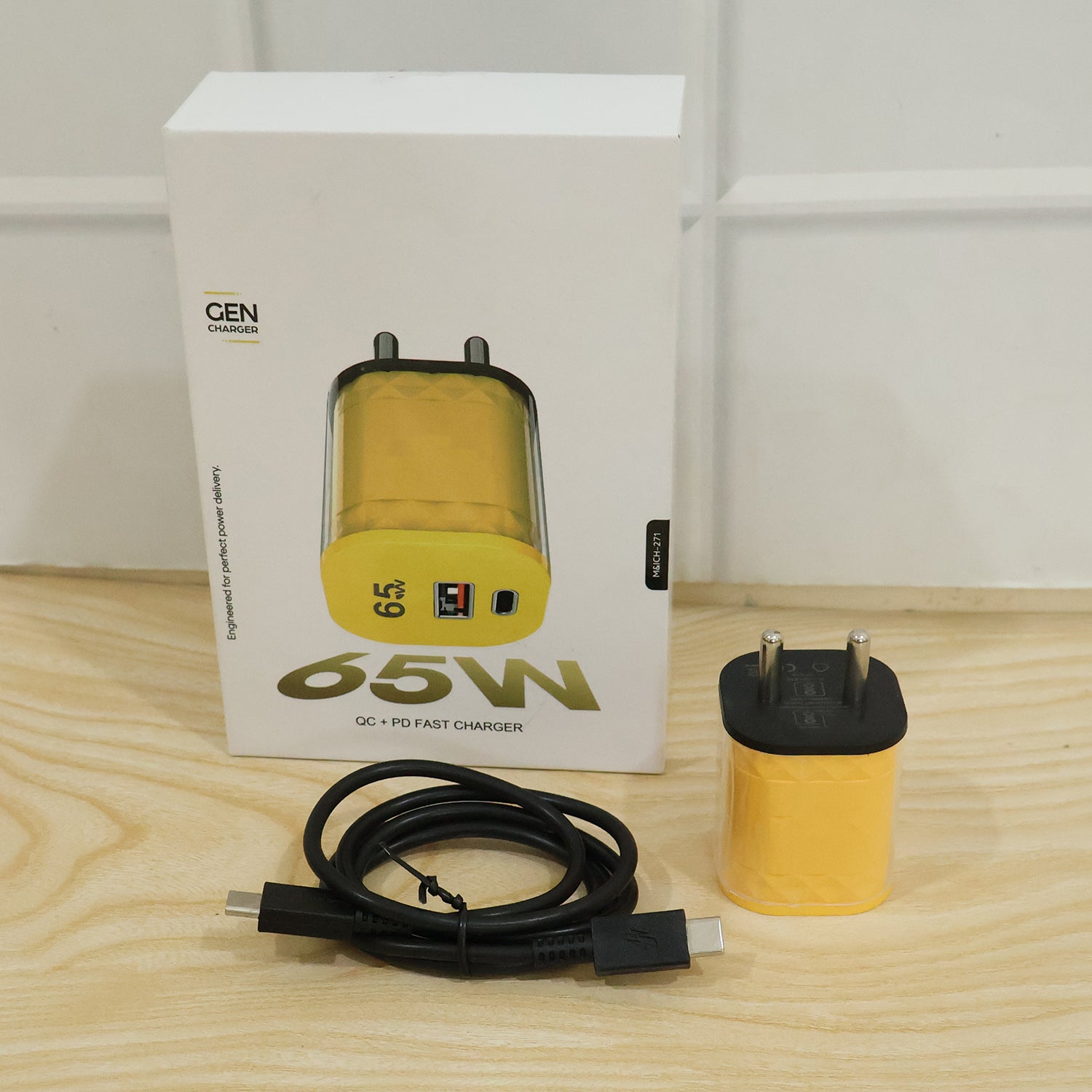 65W Fast Charger Adapter Dual Port USB A and Type C PD Wall Charger (1 Pc)