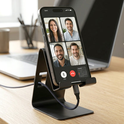 Compact metal stand for mobile devices