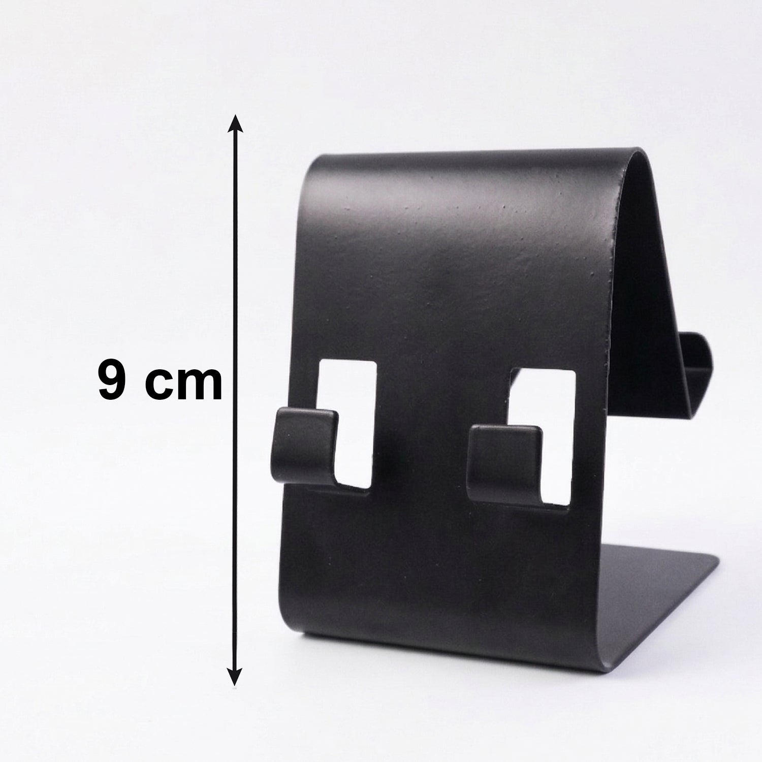 Black metal mobile stand folded