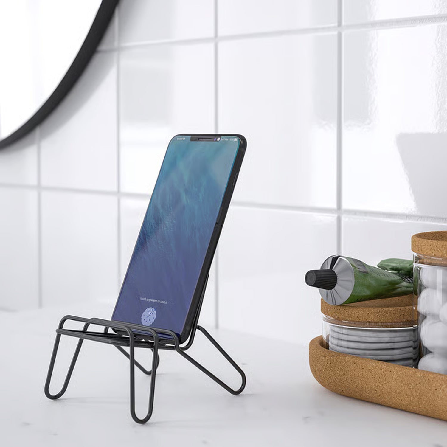 Apex Chair Design Mobile Holder Stand Metal Wire Phone Stand for Desk (1 Pc)
