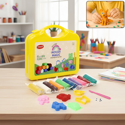 Aditi Moldy Magic 10-Color Dough Art Kit with Animal Moulds, Cutters & Carry Case