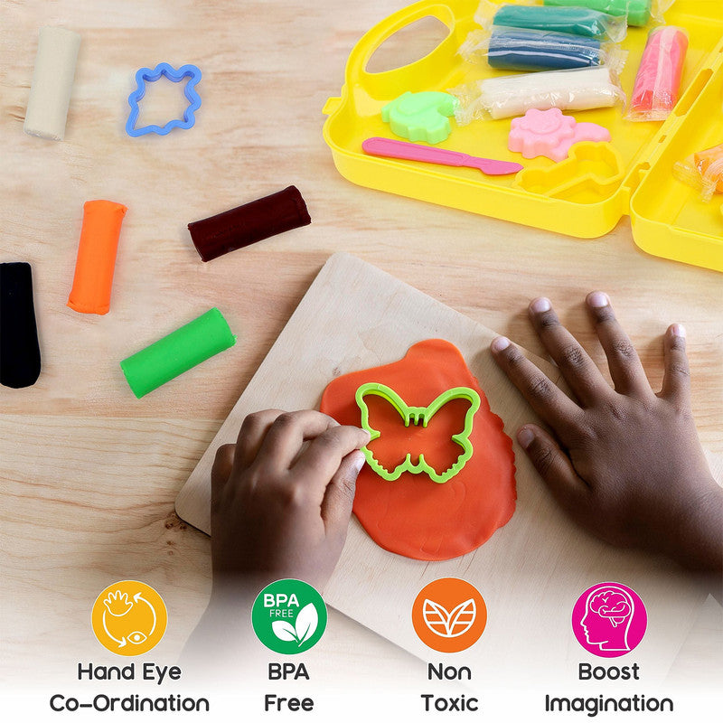 Aditi Moldy Magic 10-Color Dough Art Kit with Animal Moulds, Cutters & Carry Case