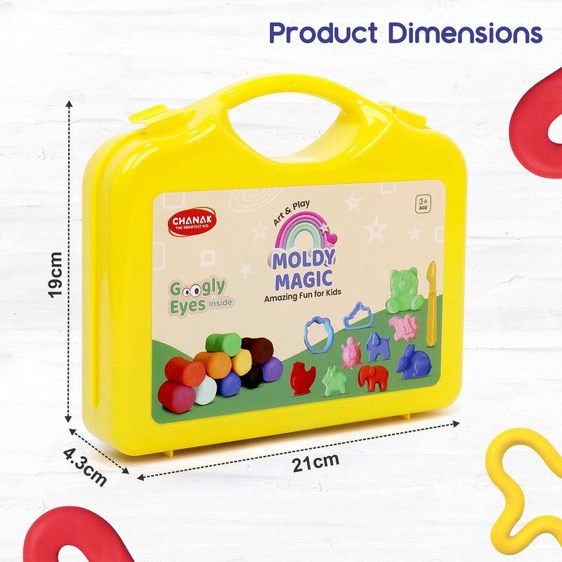 Aditi Moldy Magic 10-Color Dough Art Kit with Animal Moulds, Cutters & Carry Case