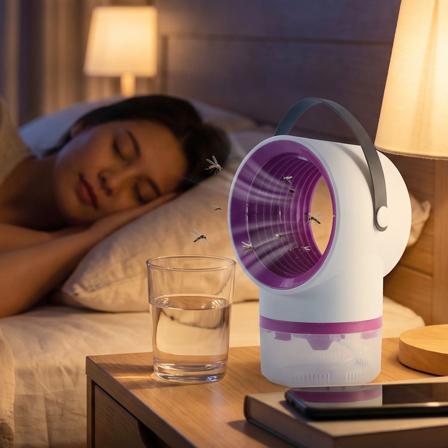 Electric USB Mosquito Killer Lamp Portable Suction Trap with Handle (1 Pc)