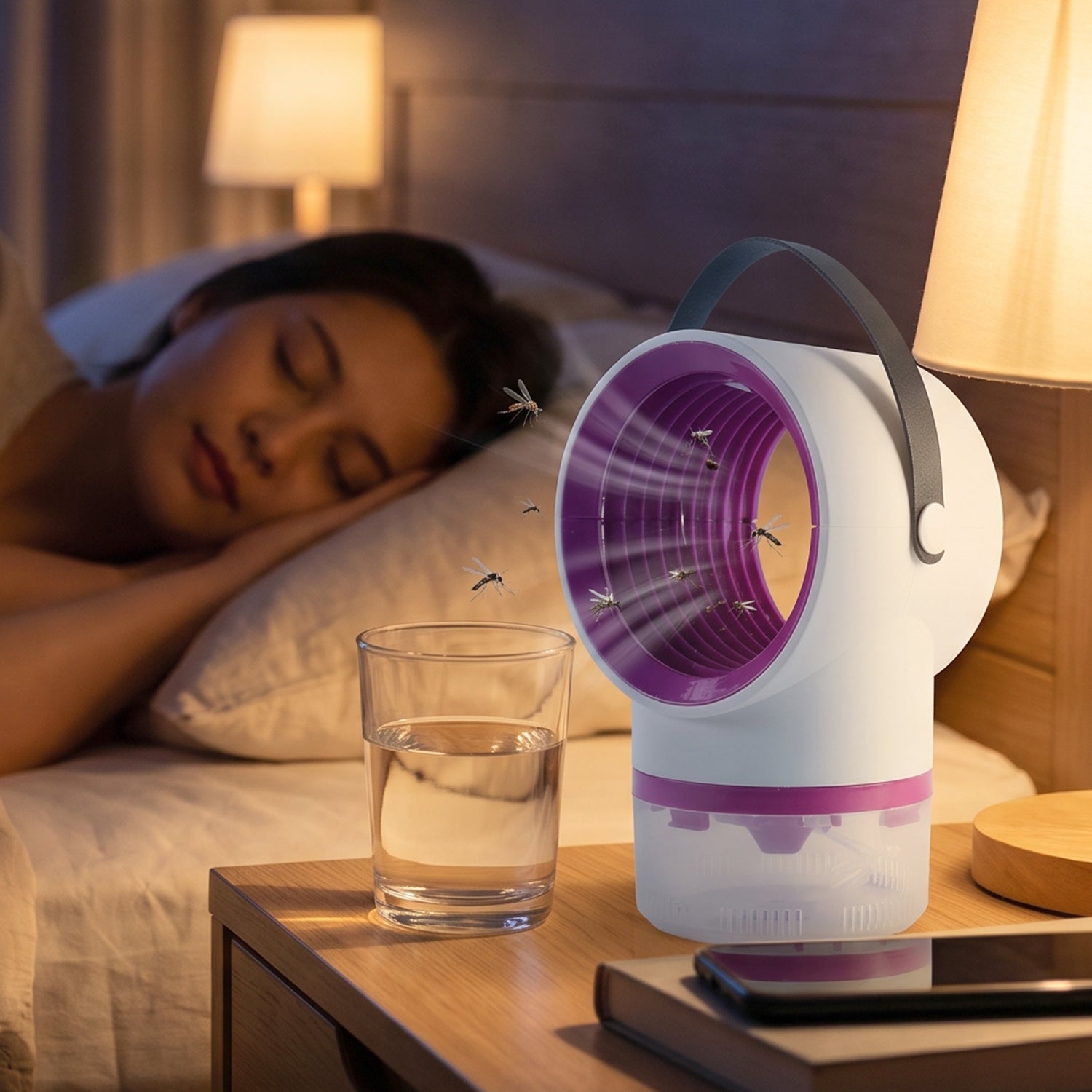 Electric USB Mosquito Killer Lamp Portable Suction Trap with Handle (1 Pc)