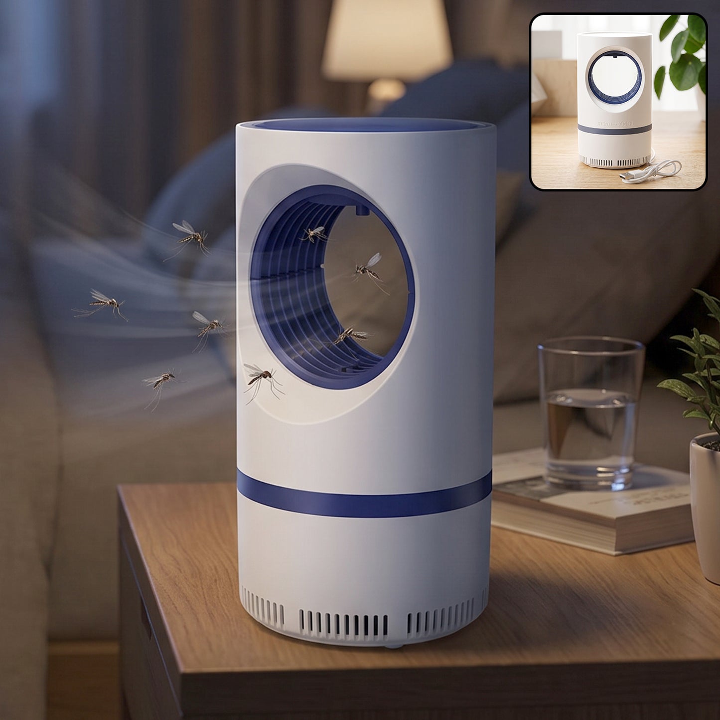 Electric USB Mosquito Killer Lamp Suction Trap Indoor Insect Killer (1 Pc)