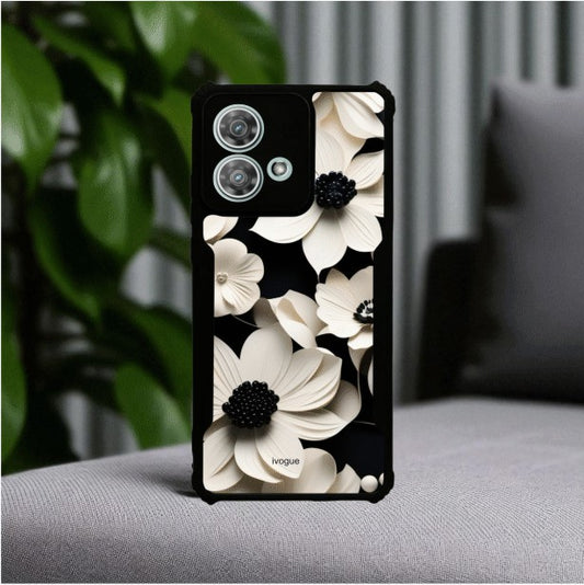 Black & Bloom Mobile Cover For Motorola Edge 40 Neo