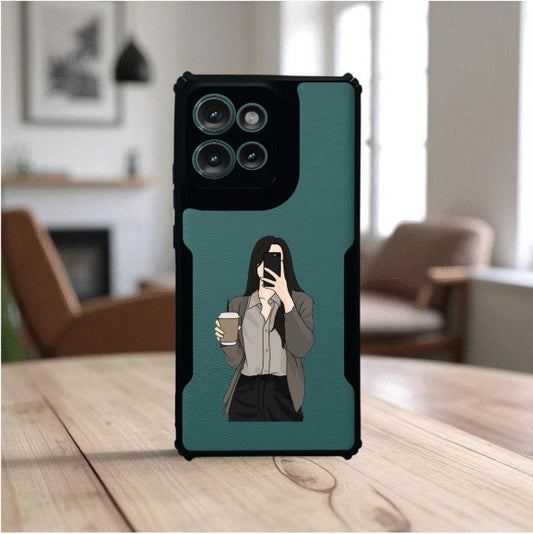 Coffee Girl Mobile Cover For Motorola Edge 50