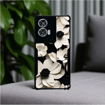 Black & Bloom Mobile Cover For Motorola Edge 50 Fusion