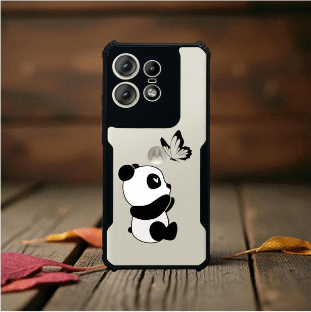 Panda and Butterfly Mobile Cover For Motorola Edge 50 Pro