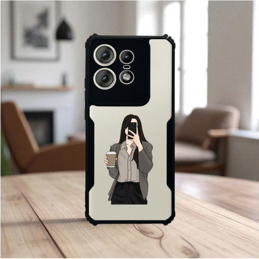 Coffee Girl Mobile Cover For Motorola Edge 50 Pro