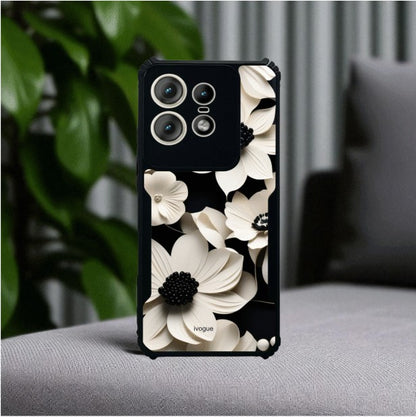 Black & Bloom Mobile Cover For Motorola Edge 50 Pro