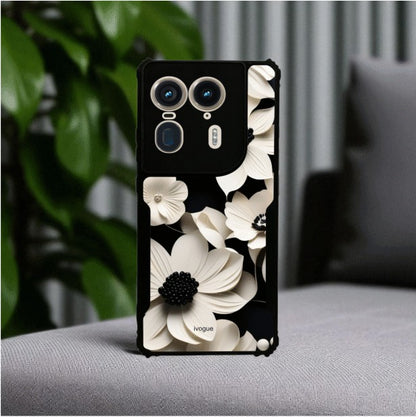 Black & Bloom Mobile Cover For Motorola Edge 50 Ultra