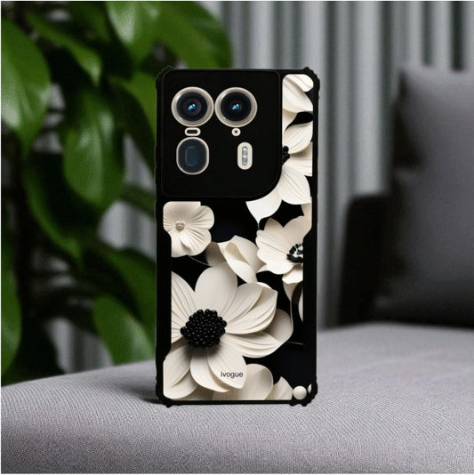 Black & Bloom Mobile Cover For Motorola Edge 50 Ultra