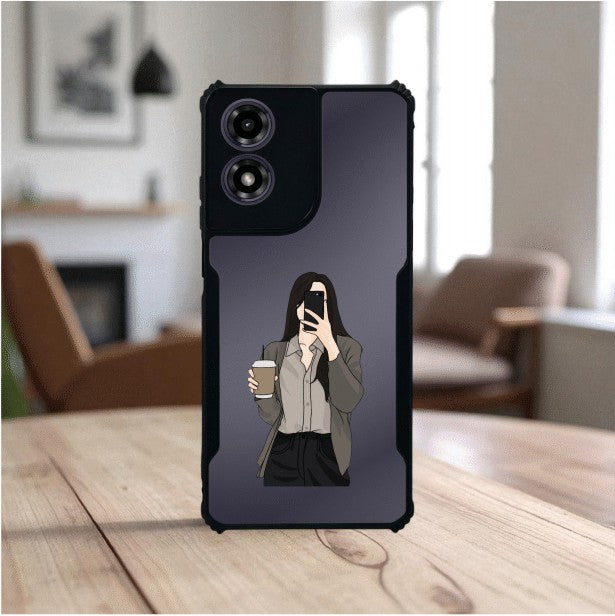 Coffee Girl Mobile Cover For Motorola G04