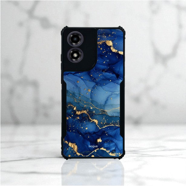 Blue Opulence Mobile Cover For Motorola G04