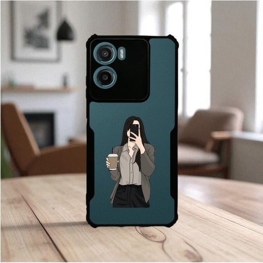 Coffee Girl Mobile Cover For Motorola G05
