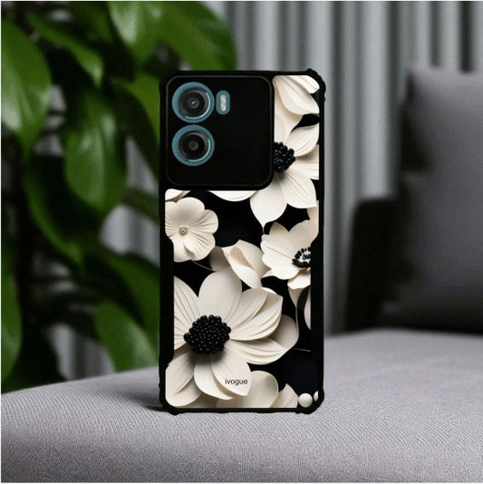 Black & Bloom Mobile Cover For Motorola G05