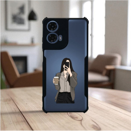 Coffee Girl Mobile Cover For Motorola G24 Power