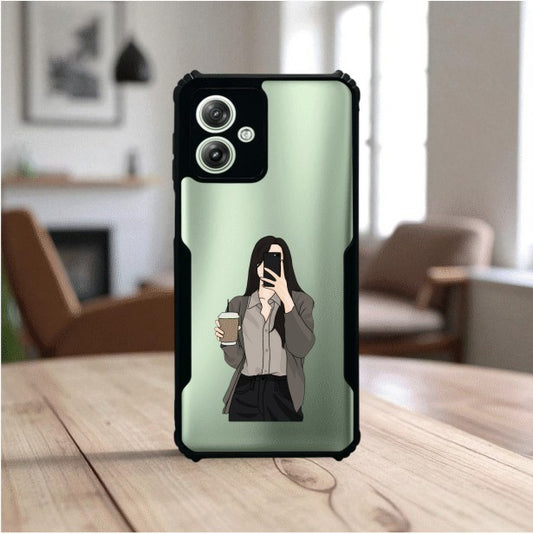 Coffee Girl Mobile Cover For Motorola G64