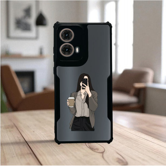 Coffee Girl Mobile Cover For Motorola G85