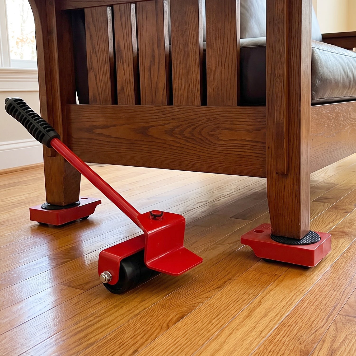 Easy Furniture Lifter Tool Set with Lever and 4 Wheeled Sliders (1 Set)