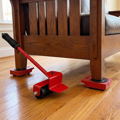 Easy Furniture Lifter Tool Set with Lever and 4 Wheeled Sliders (1 Set)
