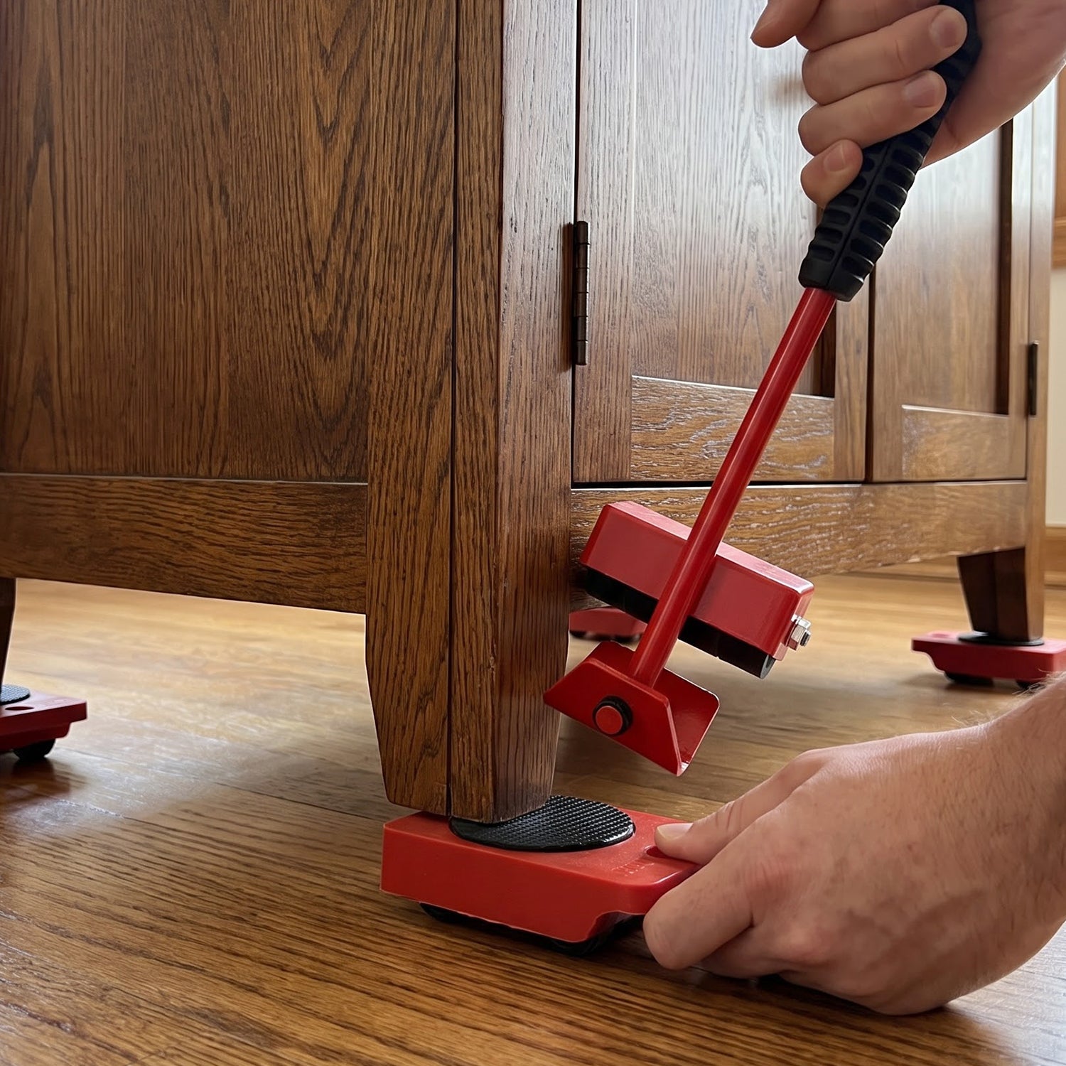 Easy Furniture Lifter Tool Set with Lever and 4 Wheeled Sliders (1 Set)