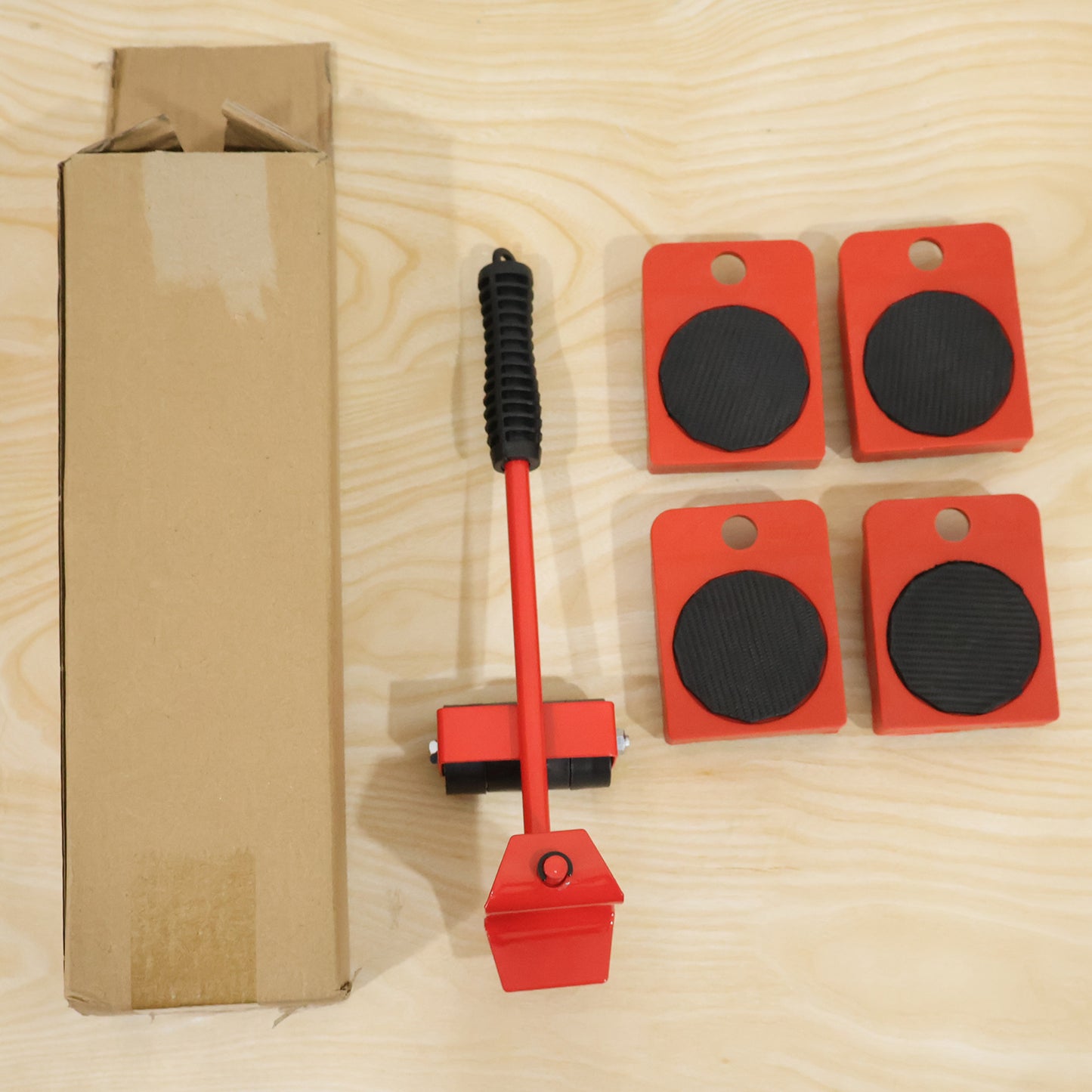 Easy Furniture Lifter Tool Set with Lever and 4 Wheeled Sliders (1 Set)