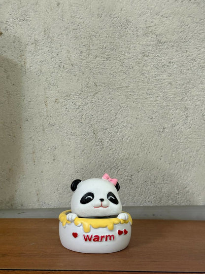 Cute Bow Panda Warm Desk Decor Showpiece for Home & Office Table