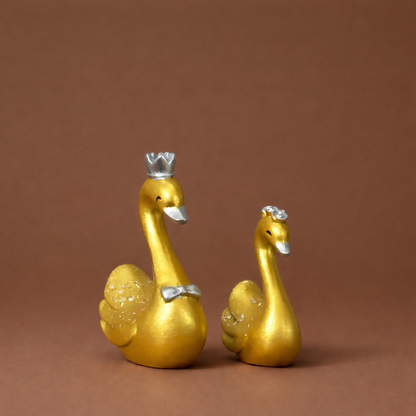 Royal Golden Swan Couple Showpiece – Romantic Home & Gift Decor