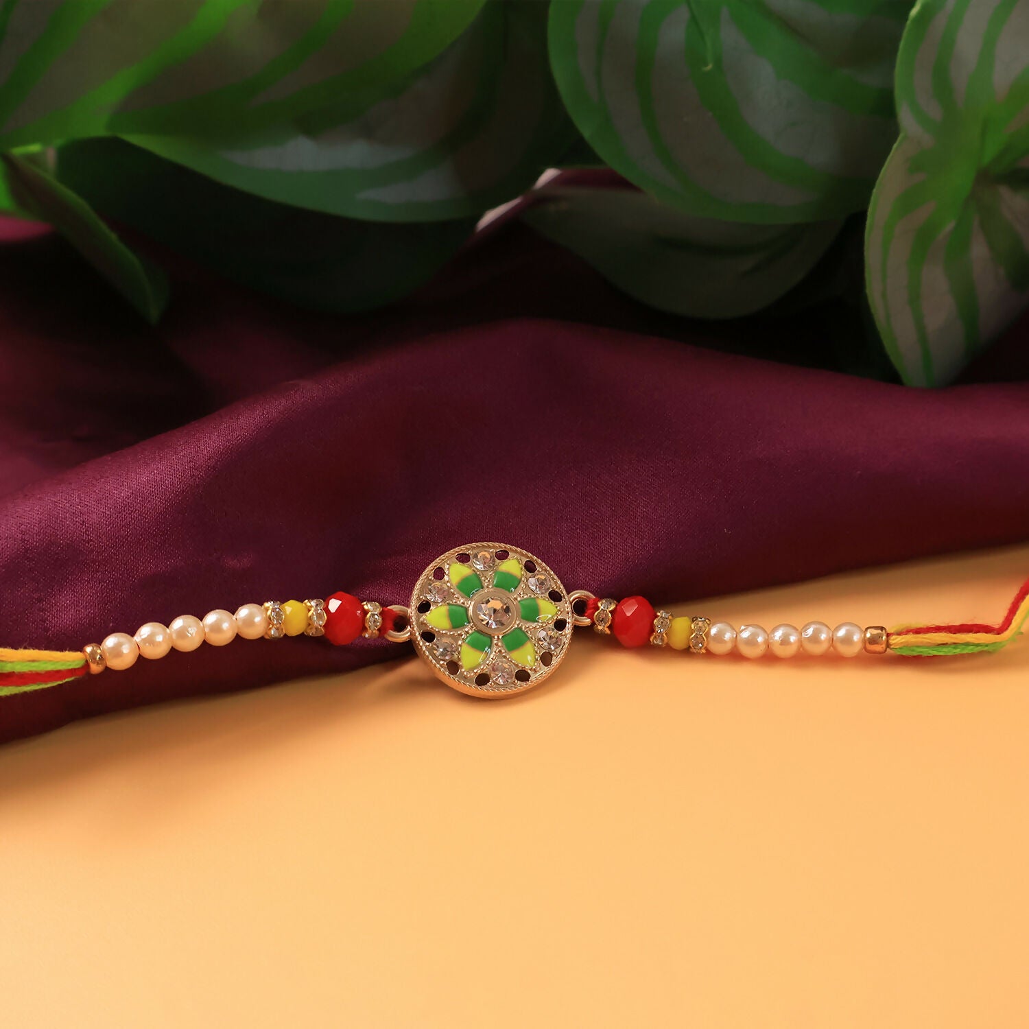 Pearl and bead detailed Rakhi bracelet