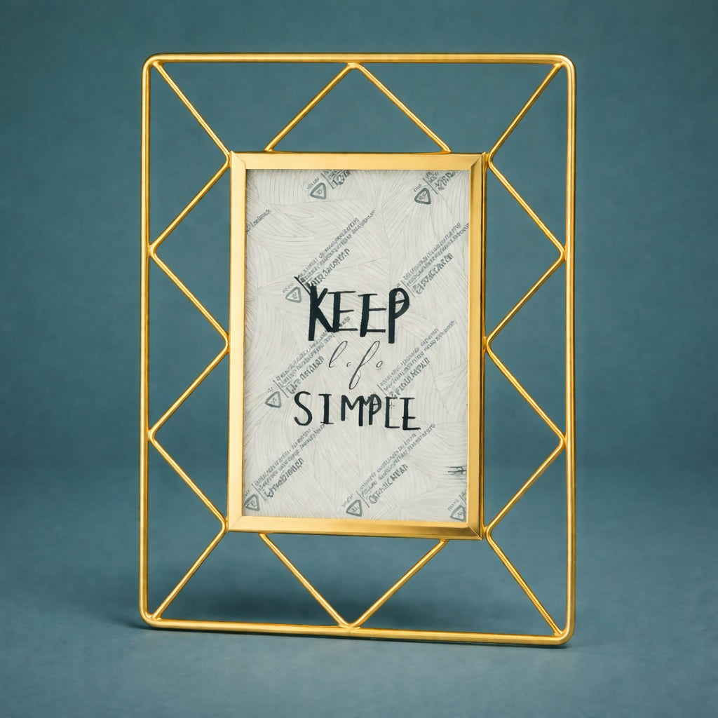 Geometric Metal Photo Frame Table Decor Stand Display Frame