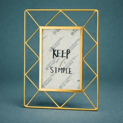 Geometric Metal Photo Frame Table Decor Stand Display Frame