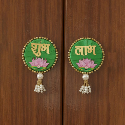Shubh Labh Door Hanging | Premium Satin with Latkan