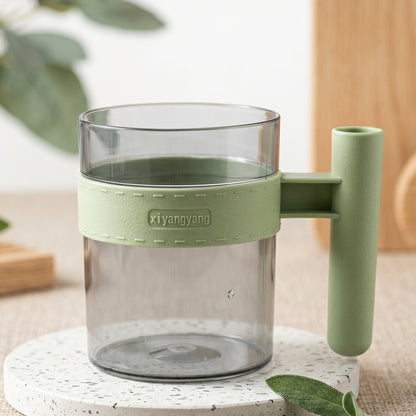 Transparent Plastic Cup with Handle Reusable Water Tea and Coffee Mug (1 Pc) view 7