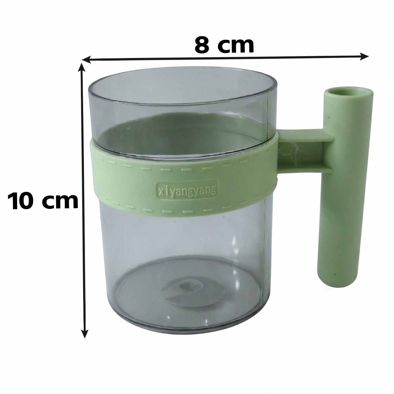 Transparent Plastic Cup with Handle Reusable Water Tea and Coffee Mug (1 Pc) view 6