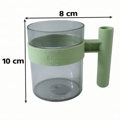 Transparent Plastic Cup with Handle Reusable Water Tea and Coffee Mug (1 Pc) view 6