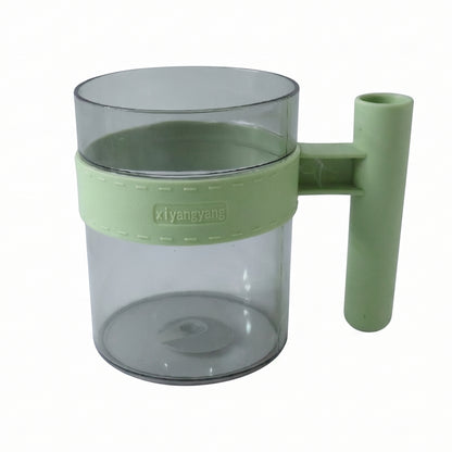 Transparent Plastic Cup with Handle Reusable Water Tea and Coffee Mug (1 Pc) view 5