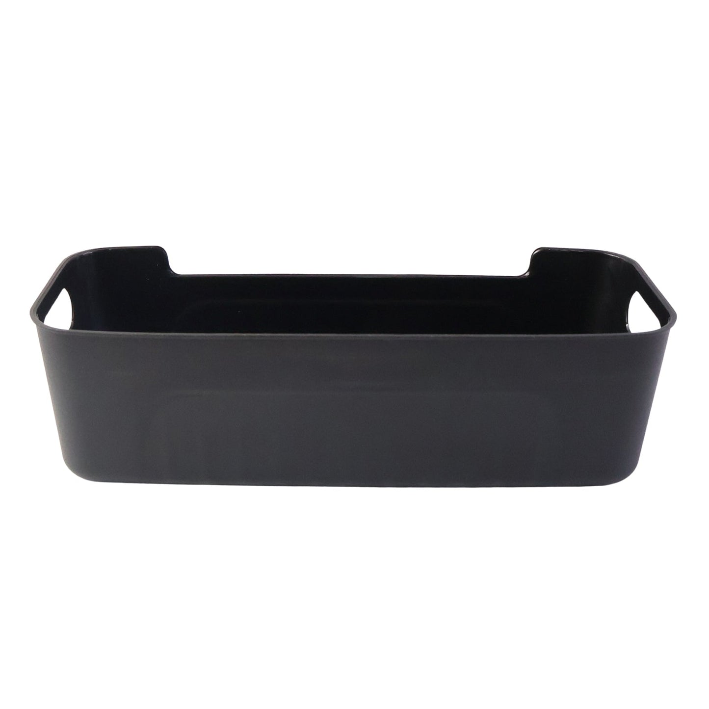 Black Plastic Storage Basket Tray Set (4 Pcs)