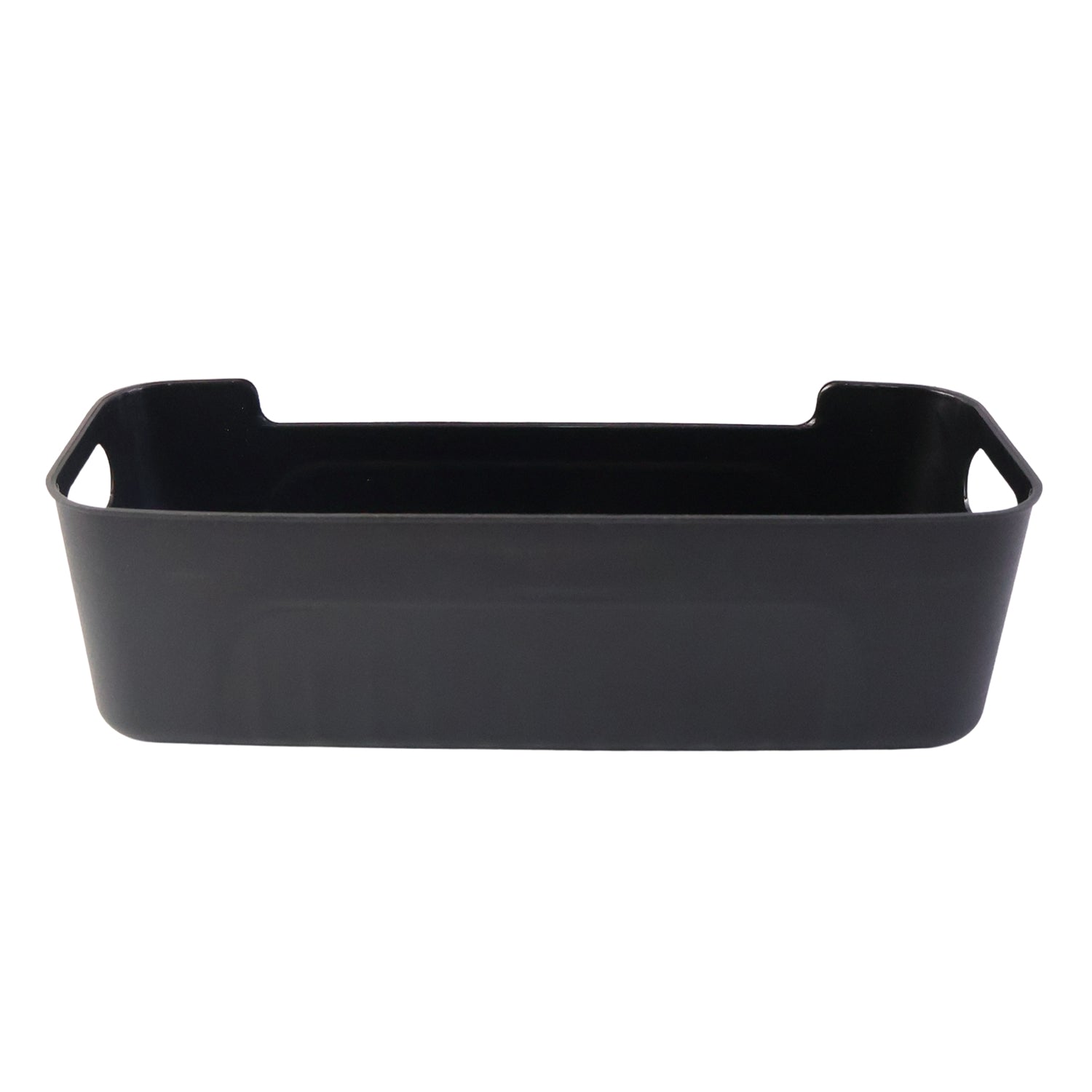 Black Plastic Storage Basket Tray Set (4 Pcs)