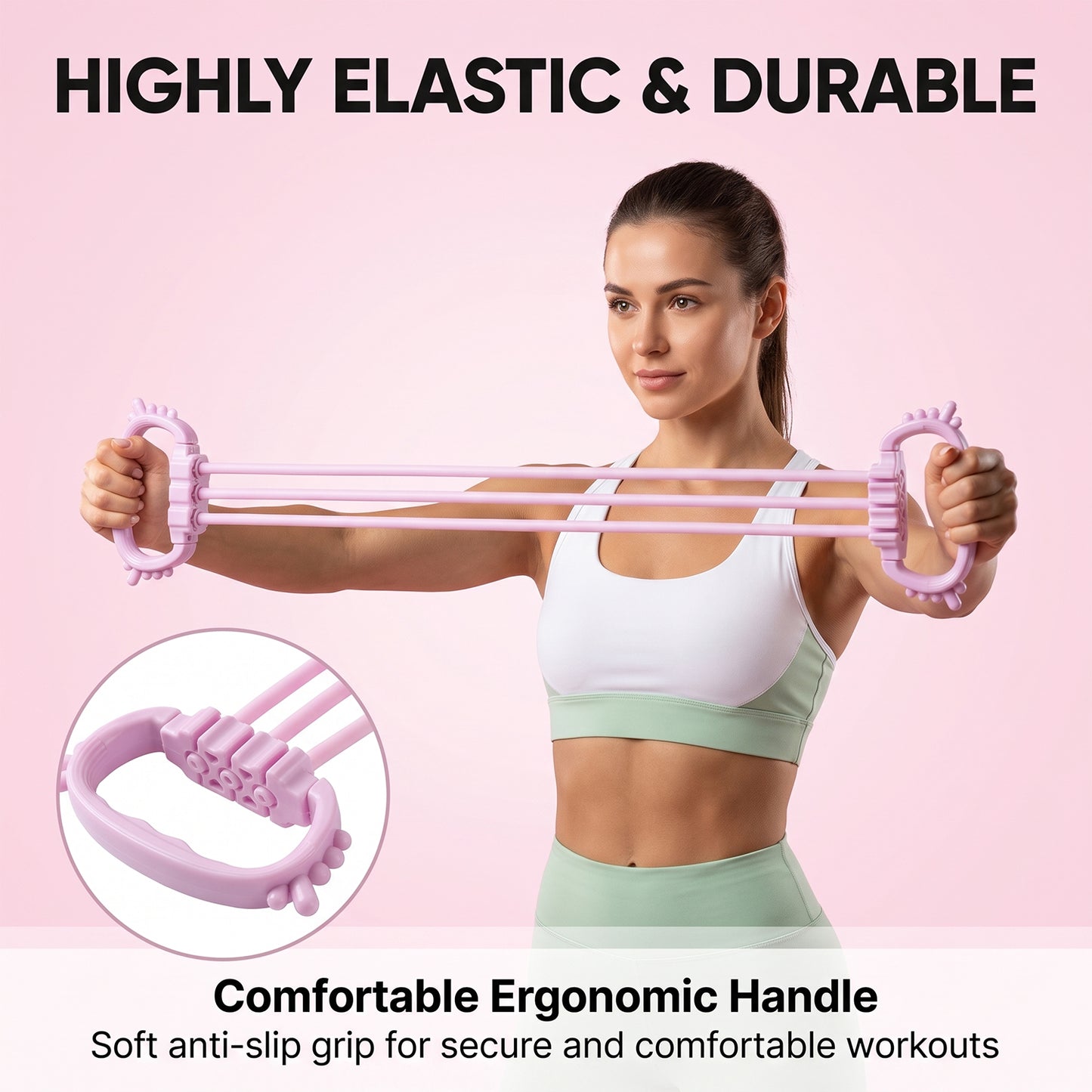 Multifunctional Chest Expander Puller 3 Tube Resistance Band for Home Gym (1 Pc)