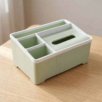 Plastic Organizer Box with Tissue Holder Compartments