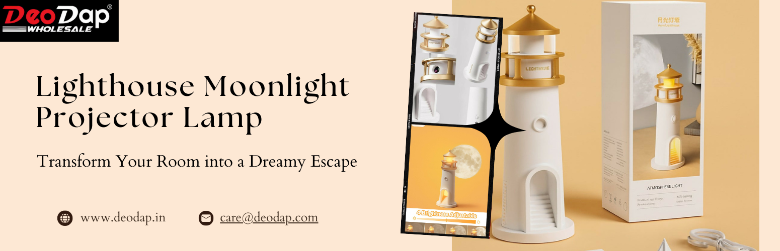Lighthouse Moonlight Projector Lamp: Transform Your Room into a Dreamy Escape