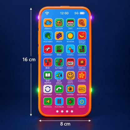 Kids Learning Mobile Phone Toy with Music Lights and Hindi English Audio (1 Pc)