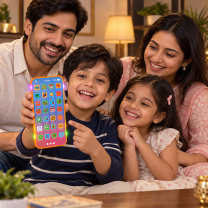 Kids Learning Mobile Phone Toy with Music Lights and Hindi English Audio (1 Pc)